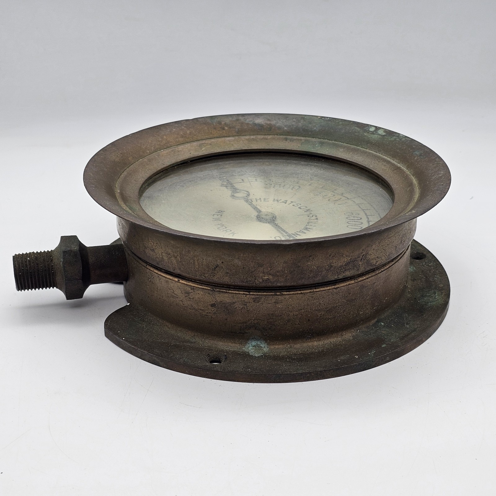 Watson Stillman Antique Brass Pressure Gauge 10,000 PSI