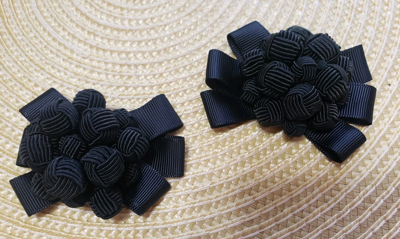 Vtg  Shoe Clips BLACK  2.75"  x 2" Wedding Everyday Awesome EUC