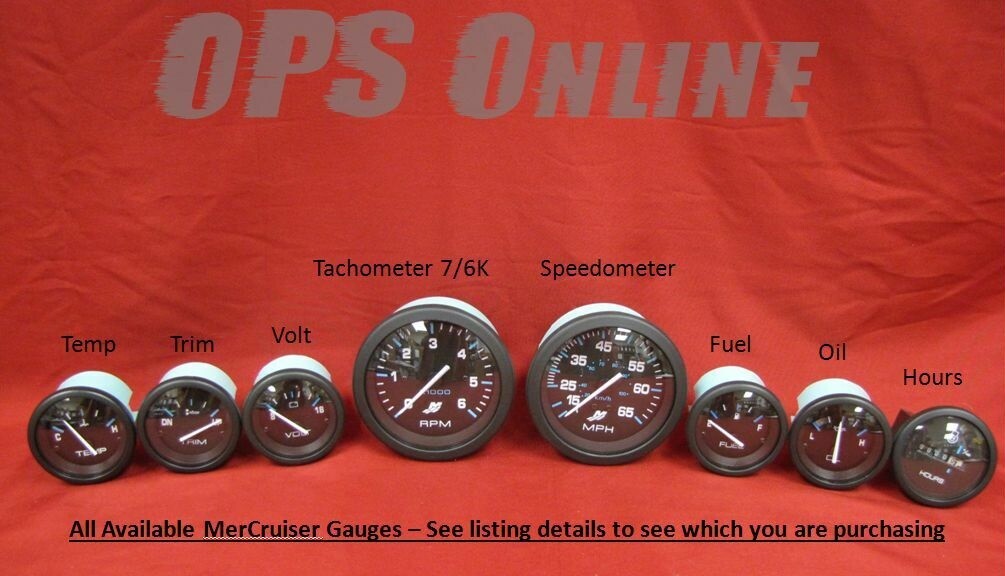 Mercury Analog Gauge Set - Black - Fuel Gauge 895291A01