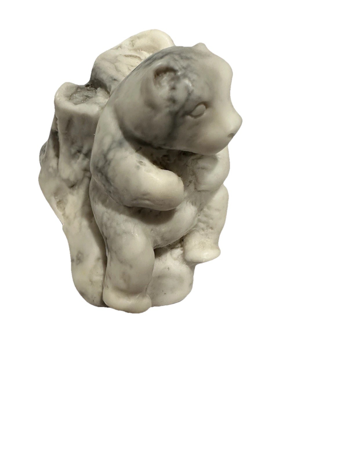 Tiny Vintage Pearlite Marblecraft Polar Bear Figurine Hand Crafted in Canada