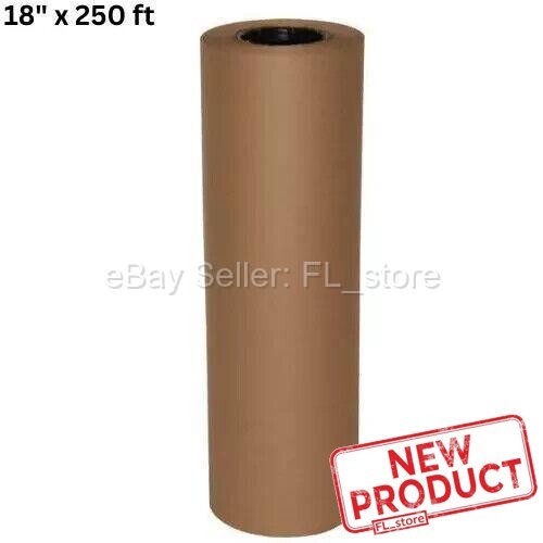 18" x 250 feet Brown Kraft Paper Recycled Roll Packaging Shipping Wrapping NEW