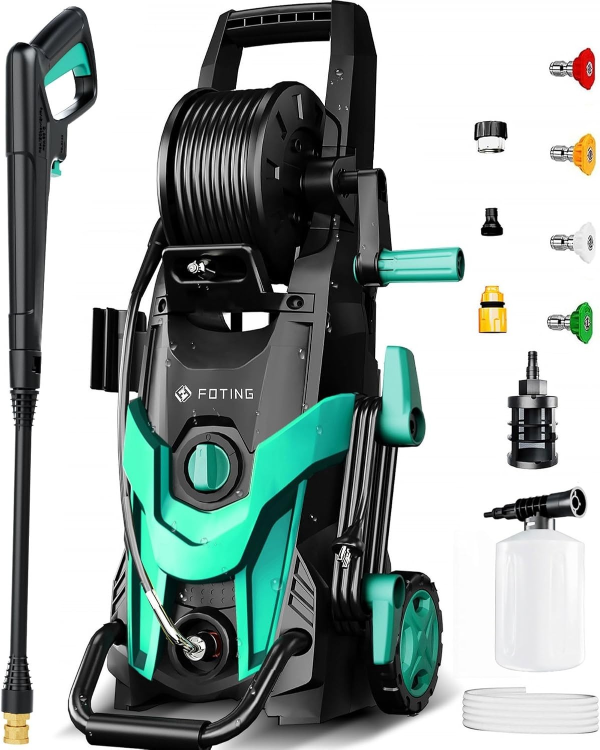 FOTING Pressure Wash 4500 PSI, 3.2 GPM Electric Pressure Washer with 4 Nozzles