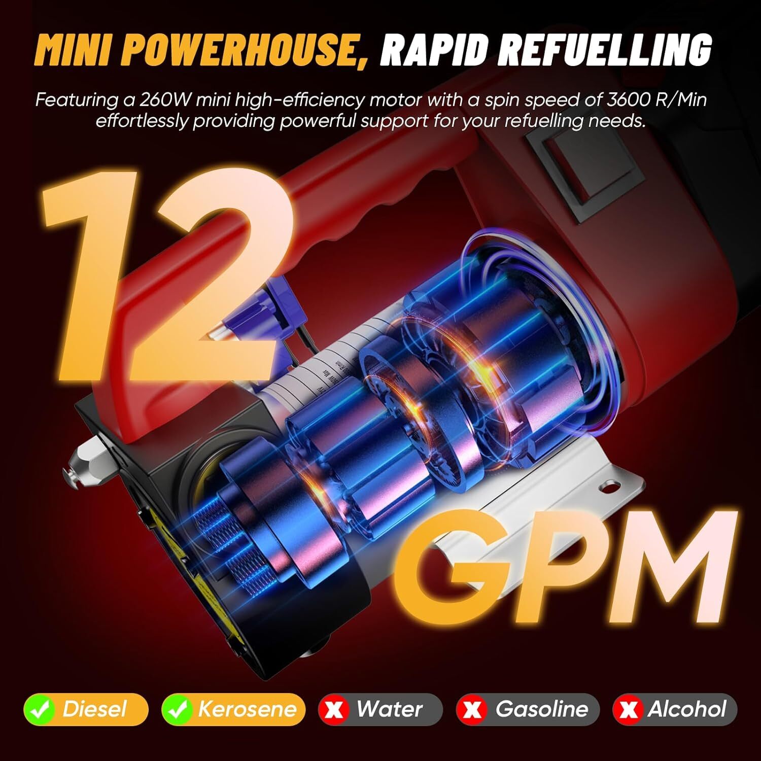 Fuel Transfer Pump Battery Powered 4000mah 21V Cordless Diesel Transfer Pump Kit