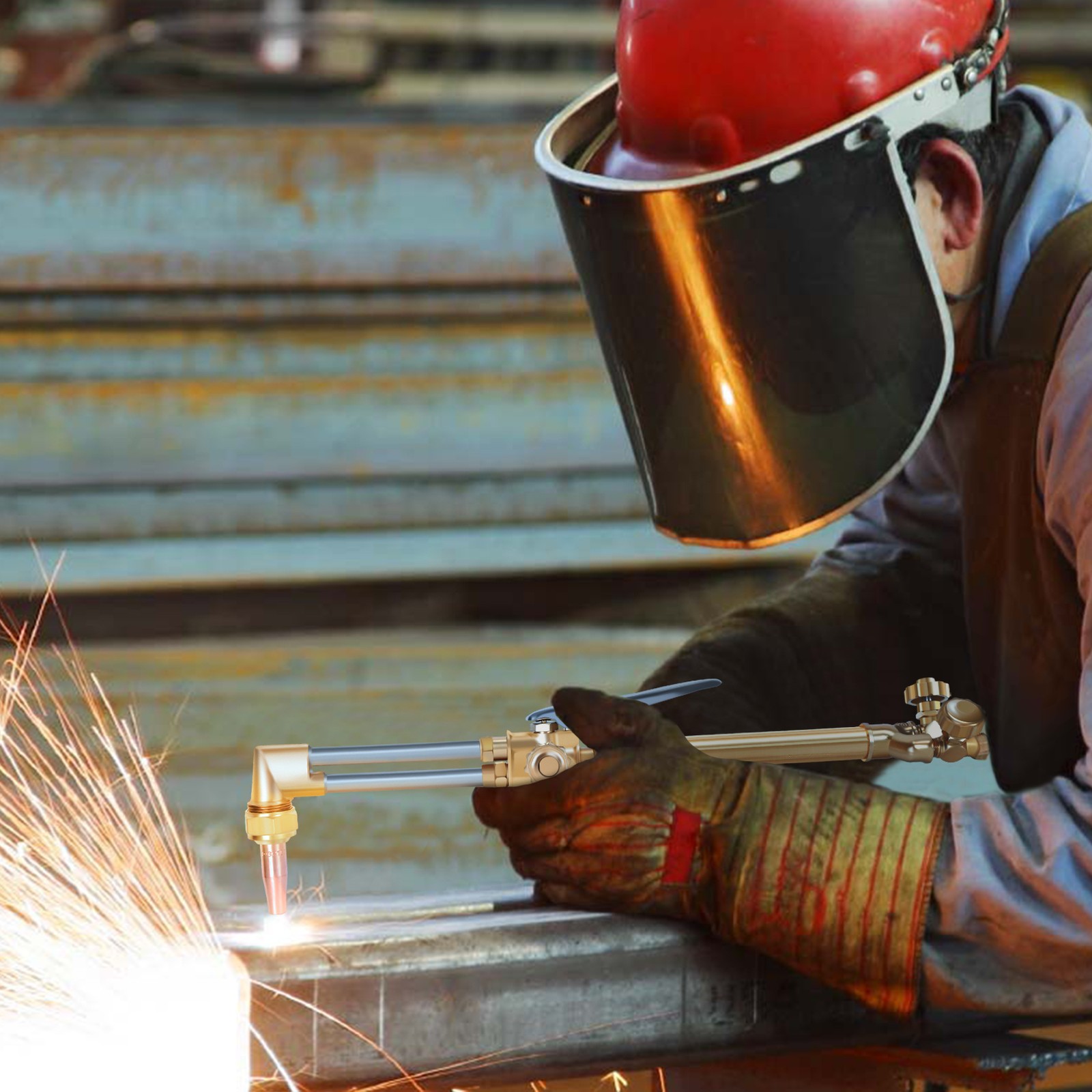 Oxy Acetylene Welding Cutting Torch Kit Medium Duty Gas Outfit Tote without Tank