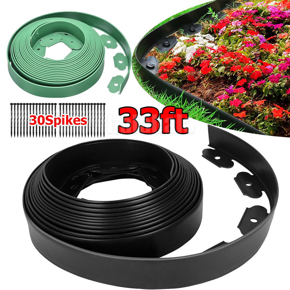 L-shaped Landscape Edging Border Kit 33 FT No-Dig Garden Edge Lawn Border