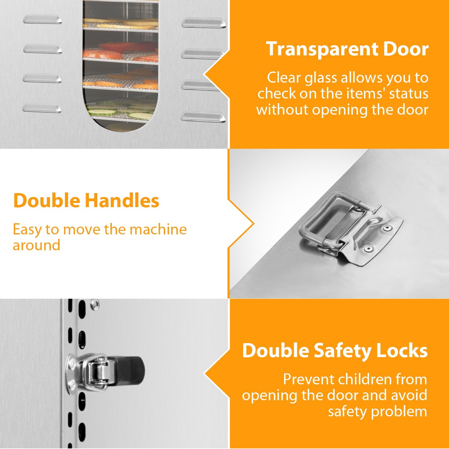 24H Setting 20 Trays Food Dehydrator Machine 304 Stainless Steel Commercial