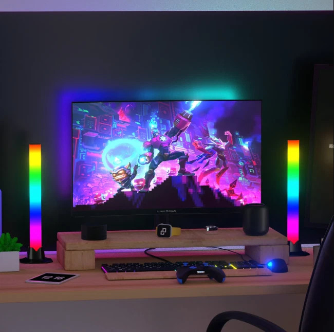 LED Ambient Lamp,Music Sync RGB Light,Color Changing TV Backlight with App & Rem
