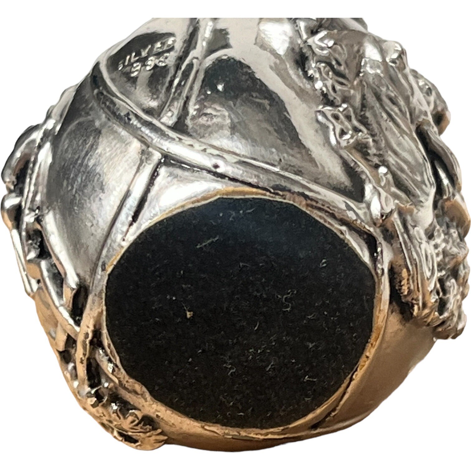 Greek Orthodox Sterling Silver Clad Ag 999 Egg Paperweight Religious Saints Halo