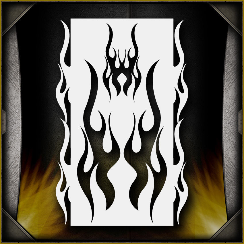 Flames 6 Airbrush Stencil Template Airsick