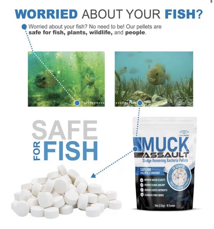 Muck Assault Sludge Removing bacteria Pellets 5lb Bag For Ponds