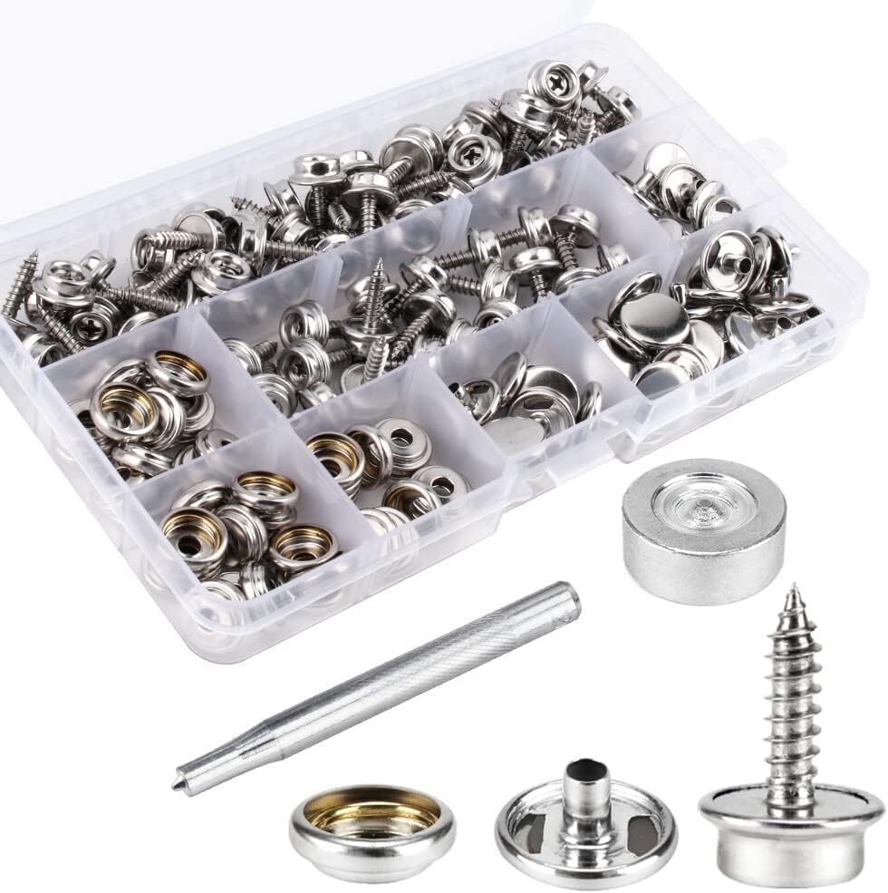 Screw Snap Fastener Stainless Steel Boat Canvas Press Stud Cover Button Kit