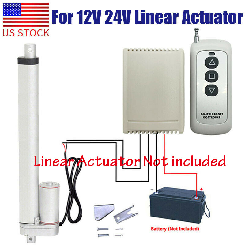 Wireless Remote Control Kit for DC 12V 24V Linear Actuator Motor Controller