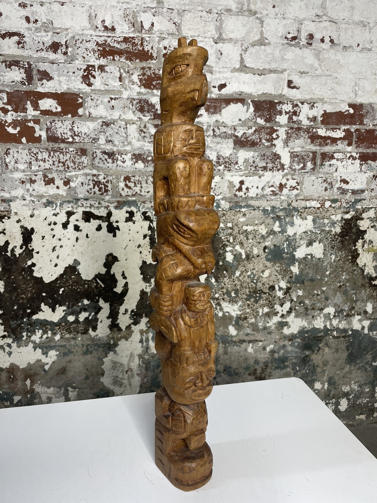 FINE OLD NORTHWEST COAST TOTEM C Early 1900’s Great Patina