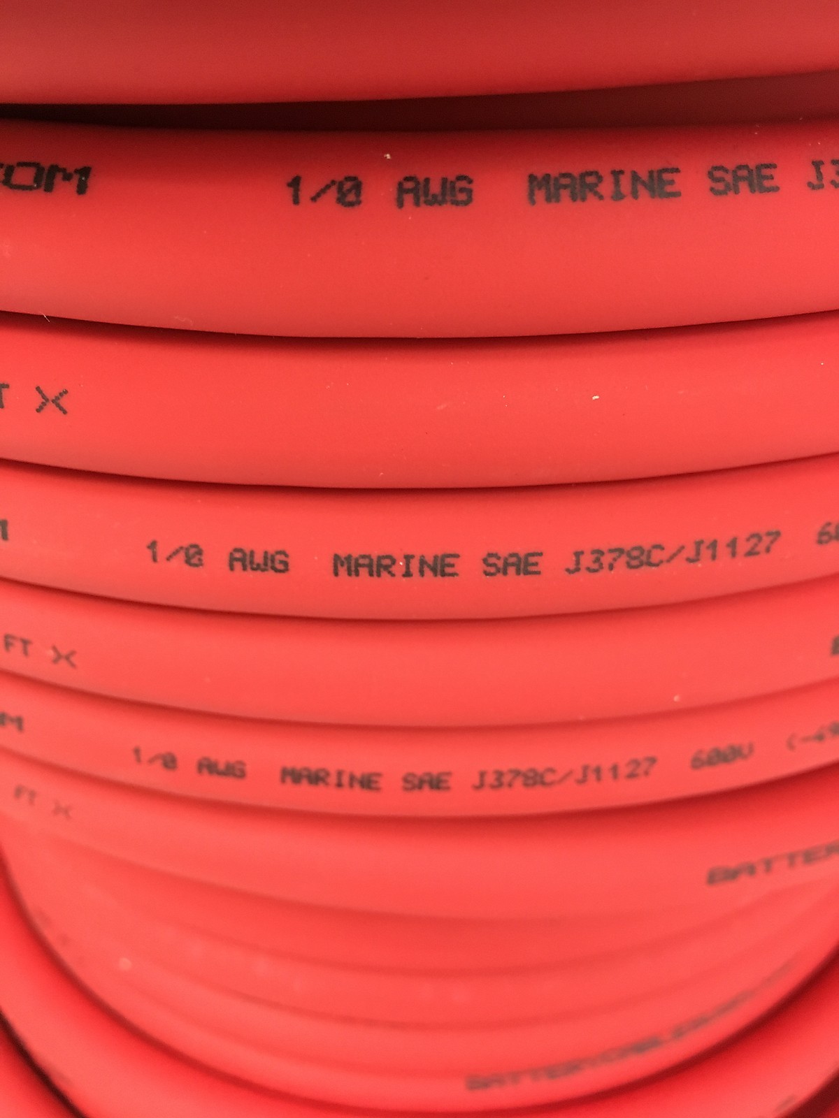 1/0 AWG 0 Gauge Battery Cable Red By the Foot OFC Copper Power Wire Made in USA