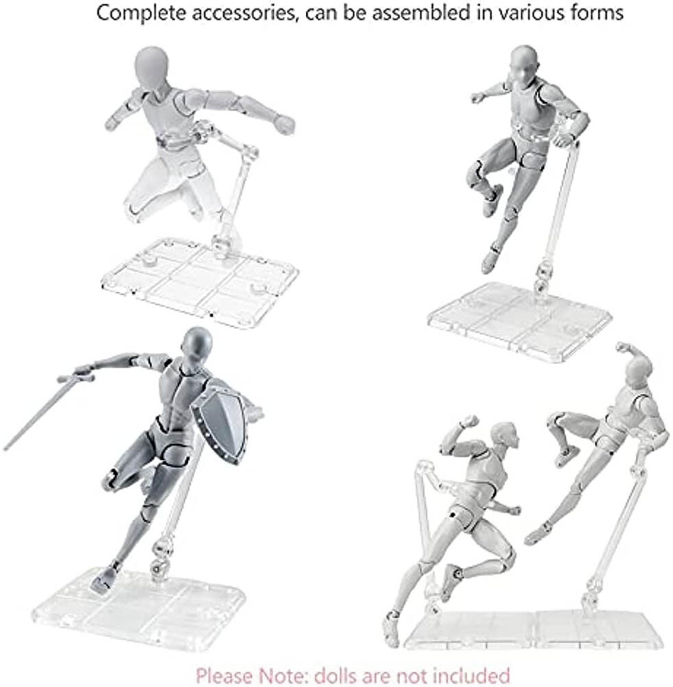 12Pc HG144 Adjustable Action Figure Display Holder Base Doll Model Support Stand