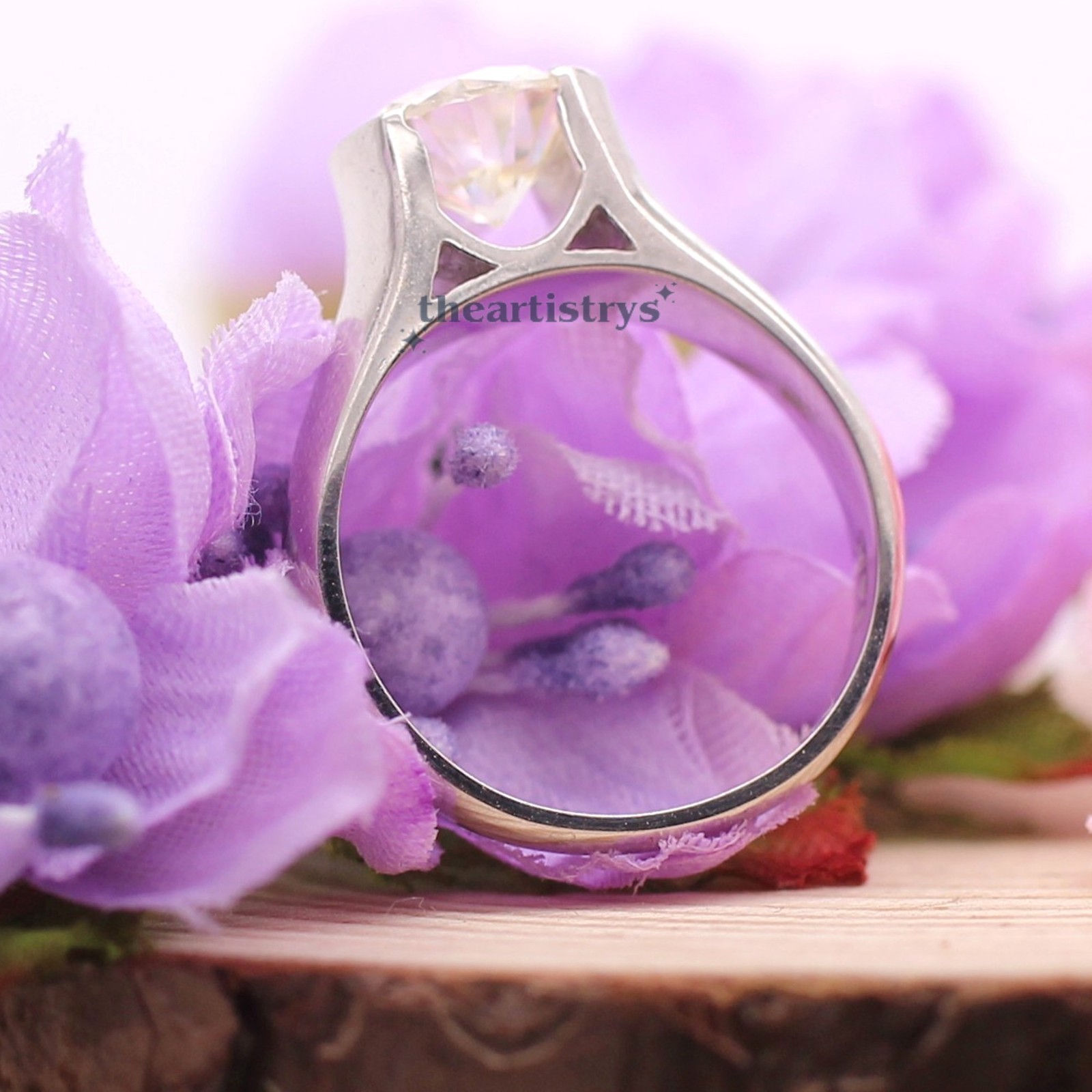 Solid 14K White Gold Moissanite Men's Wedding Ring Excellent Round Cut VVS1 2 CT