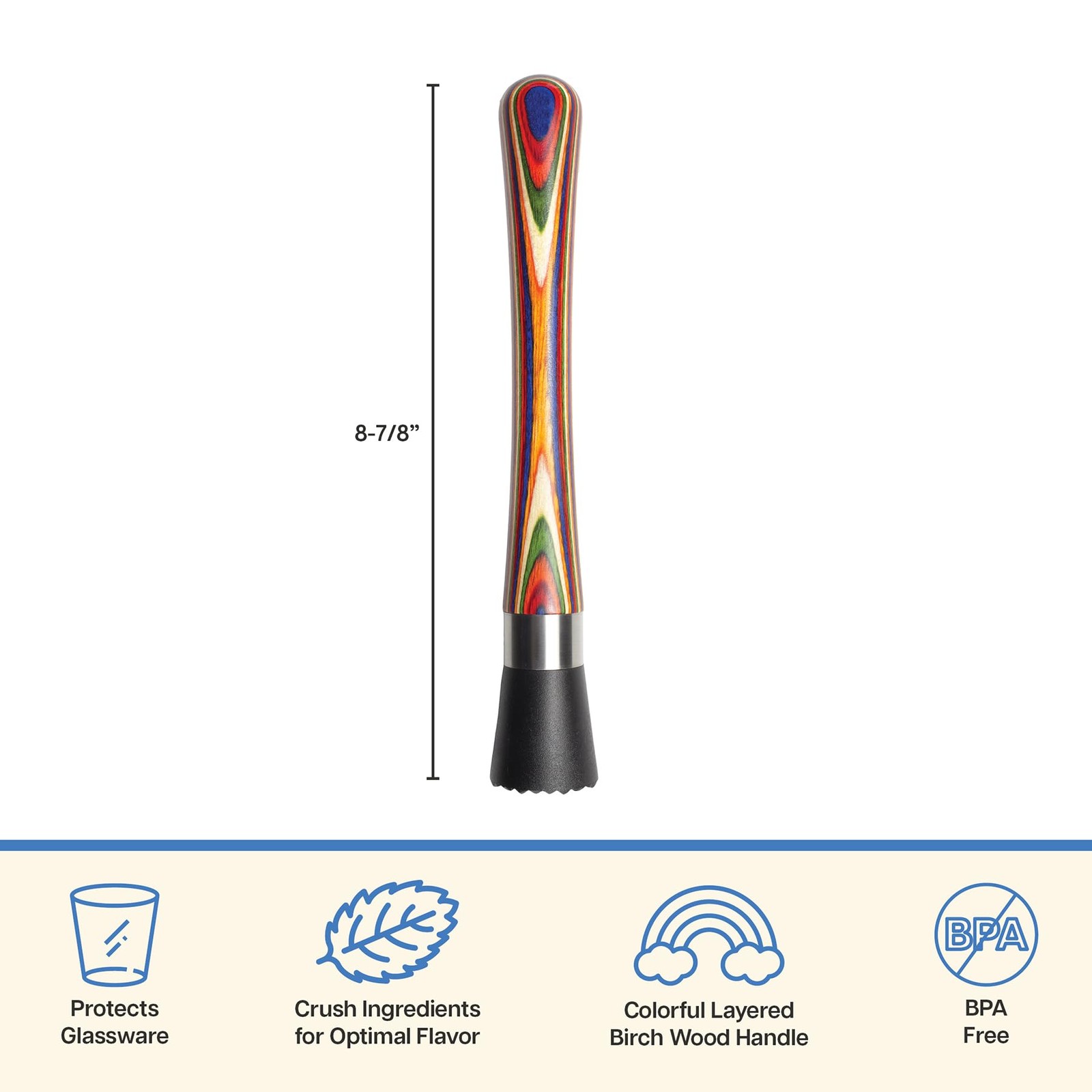 Baltique Marrakesh Collection Wooden Muddler for 8-7/8" x 2",