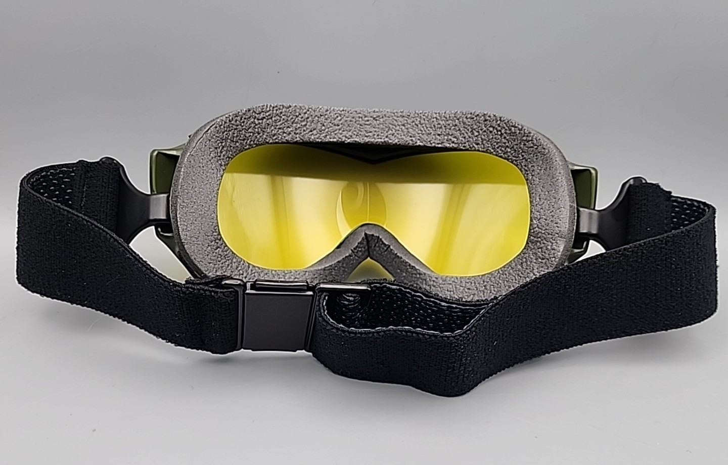 Vtg Bolle Commander Safety Goggles Green Frame Yellow tint Lens British Army NOS