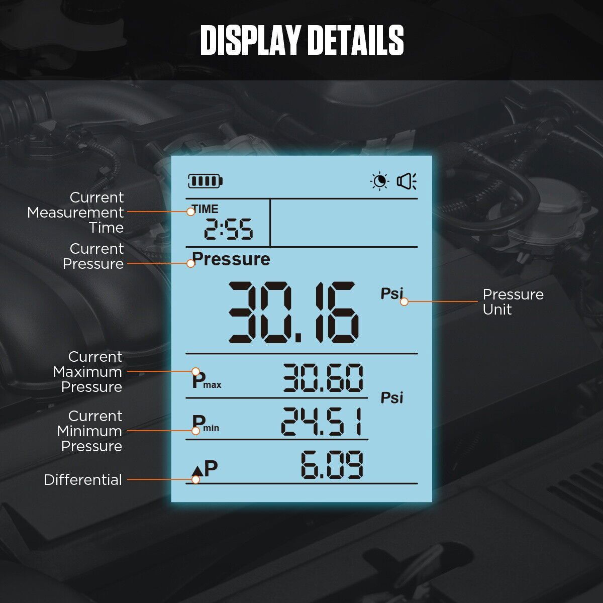 Oil Pressure Tester Kit Tool 0-426 PSI Engine Oil Pressure Tester Digital Gauge