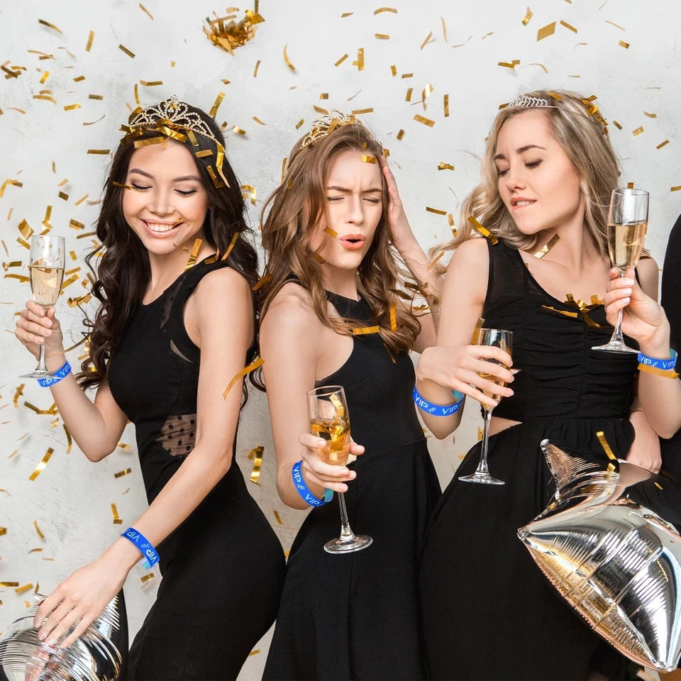 Teling 500 Pack VIP Plastic Wristbands Party Wristbands for Events VIP Custom