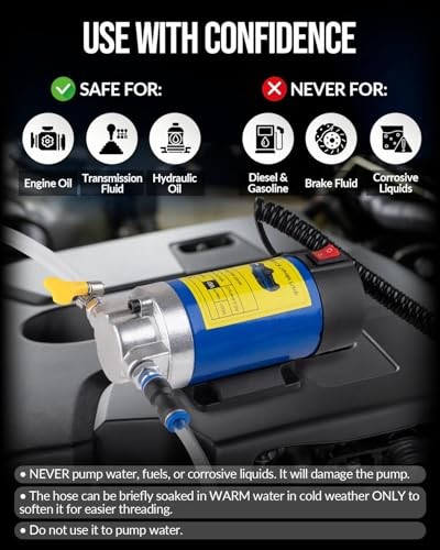 Oil Extractor Pump, 12V 100W Self-Priming Electric Fluid Transfer Pump for