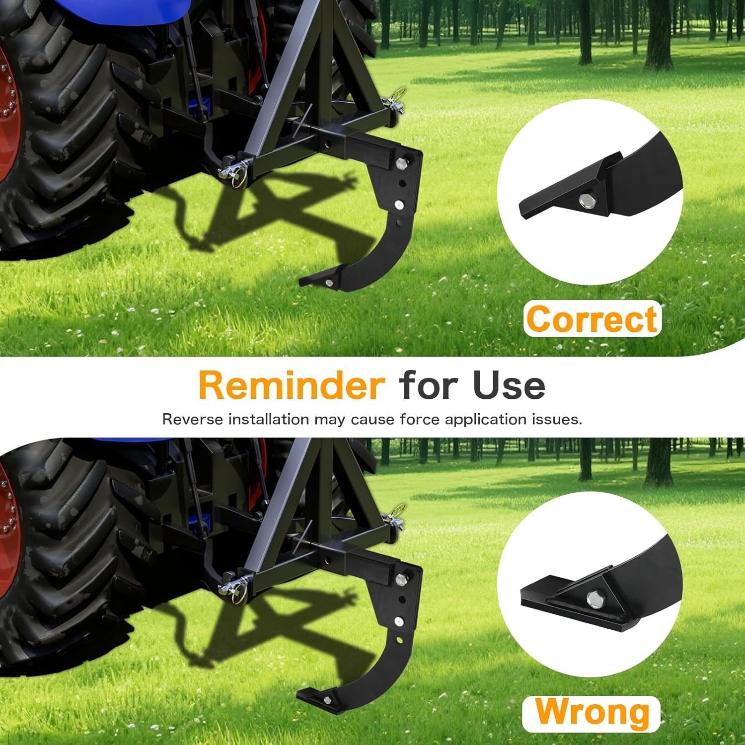 Hitch Mounted Ripper W/ Adjustable Shank Plow for ATV/UTV Tractor W/ 2" Receiver