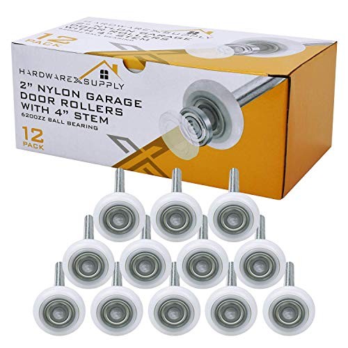 2" Nylon Sealed Garage Door Rollers, 6200ZZ High Performance Ball Bearing (12
