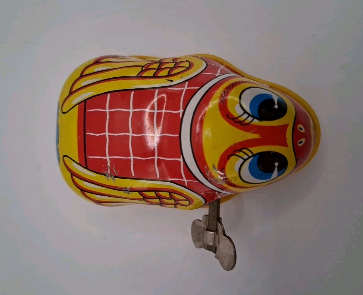 Vintage Tin Litho Wind Up Duck Toy