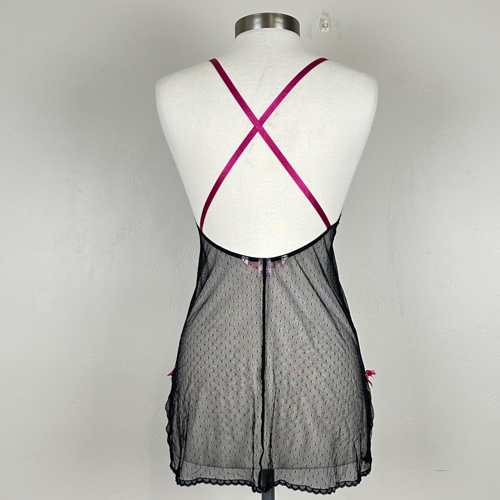 Victoria's Secret Chemise Women S Valentines Babydoll Lace Polka Dot Mesh Slip