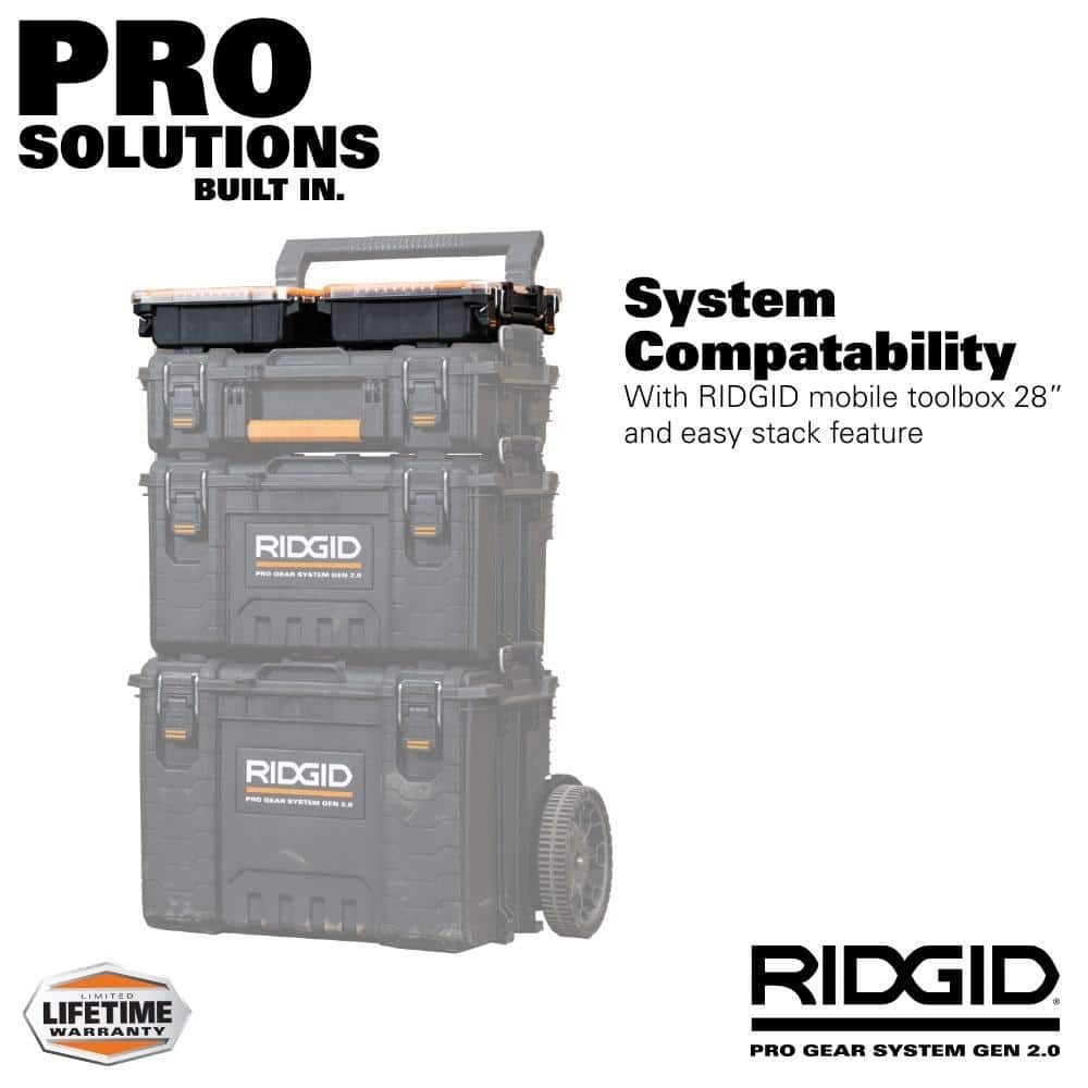Ridgid Small Parts Organizer Compact Pro Gear System 22" 6 Compartment Tool Case