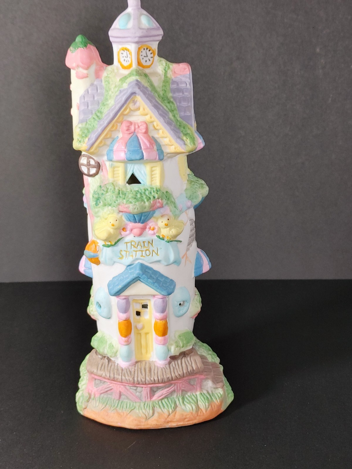 Cottontale Cottages Vintage 1995 Porcelain House Ceramic Train Station Tower