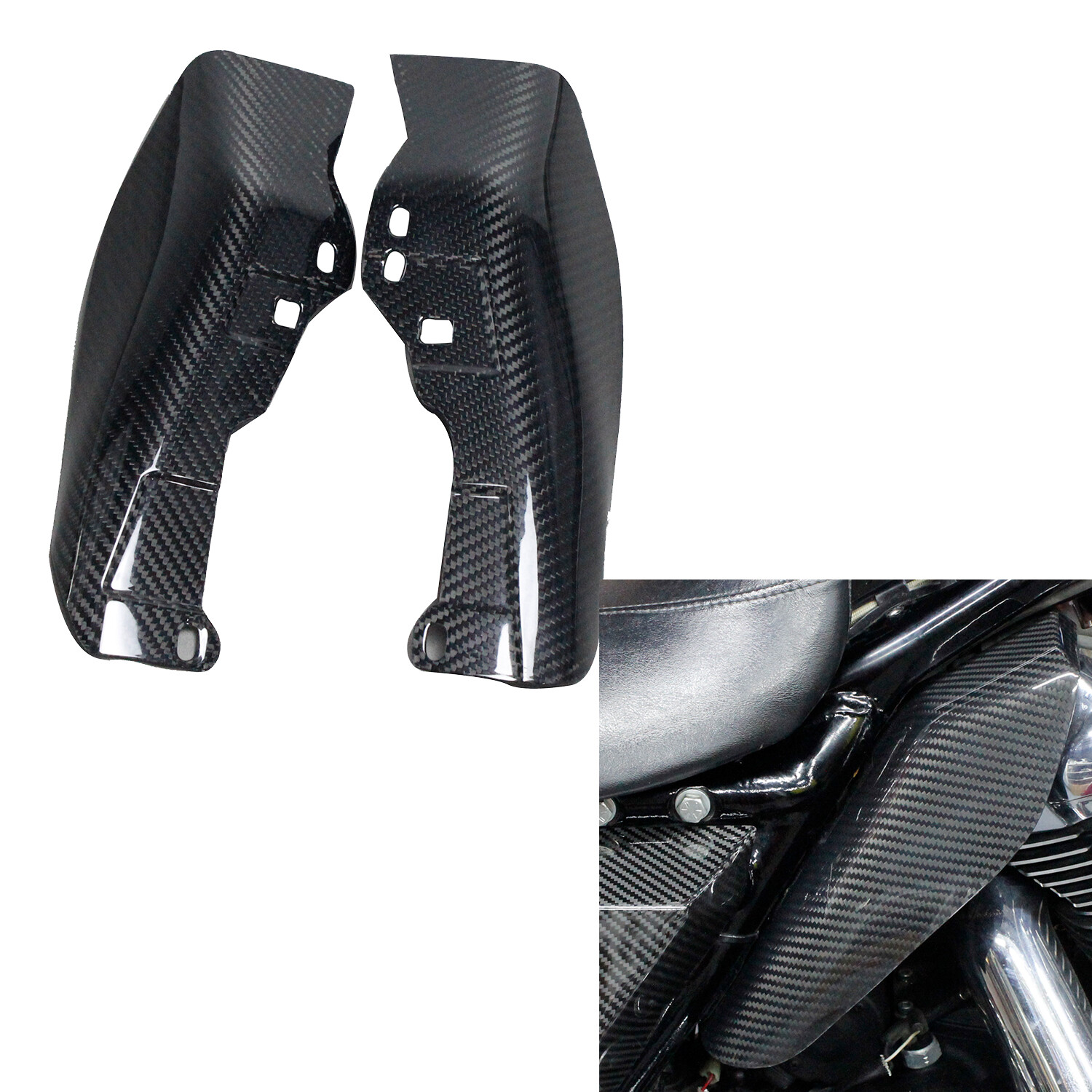 Carbon Fiber Mid Frame Air Deflector for Harley Road Glide King FLHX FLHT 09-23