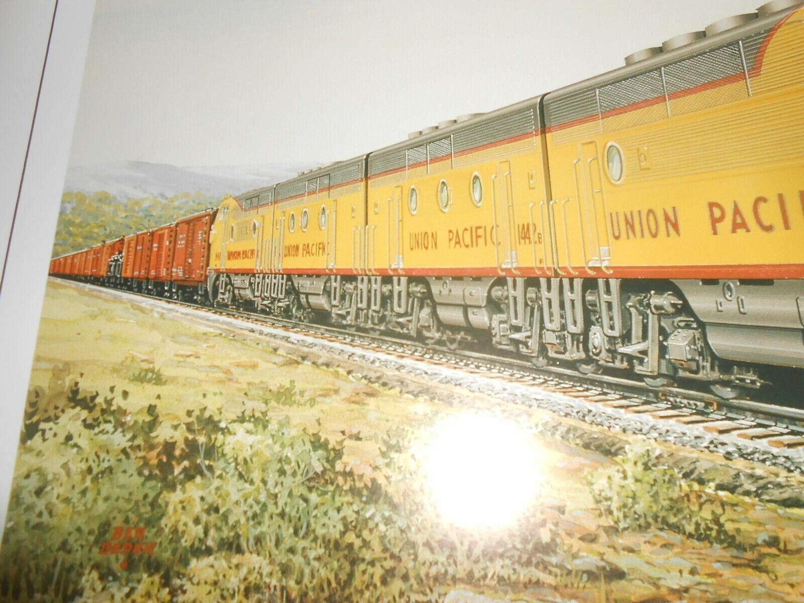 Emd Electro Motive Union Pacific F3 ABBA Freight Train Poster 24 X 17