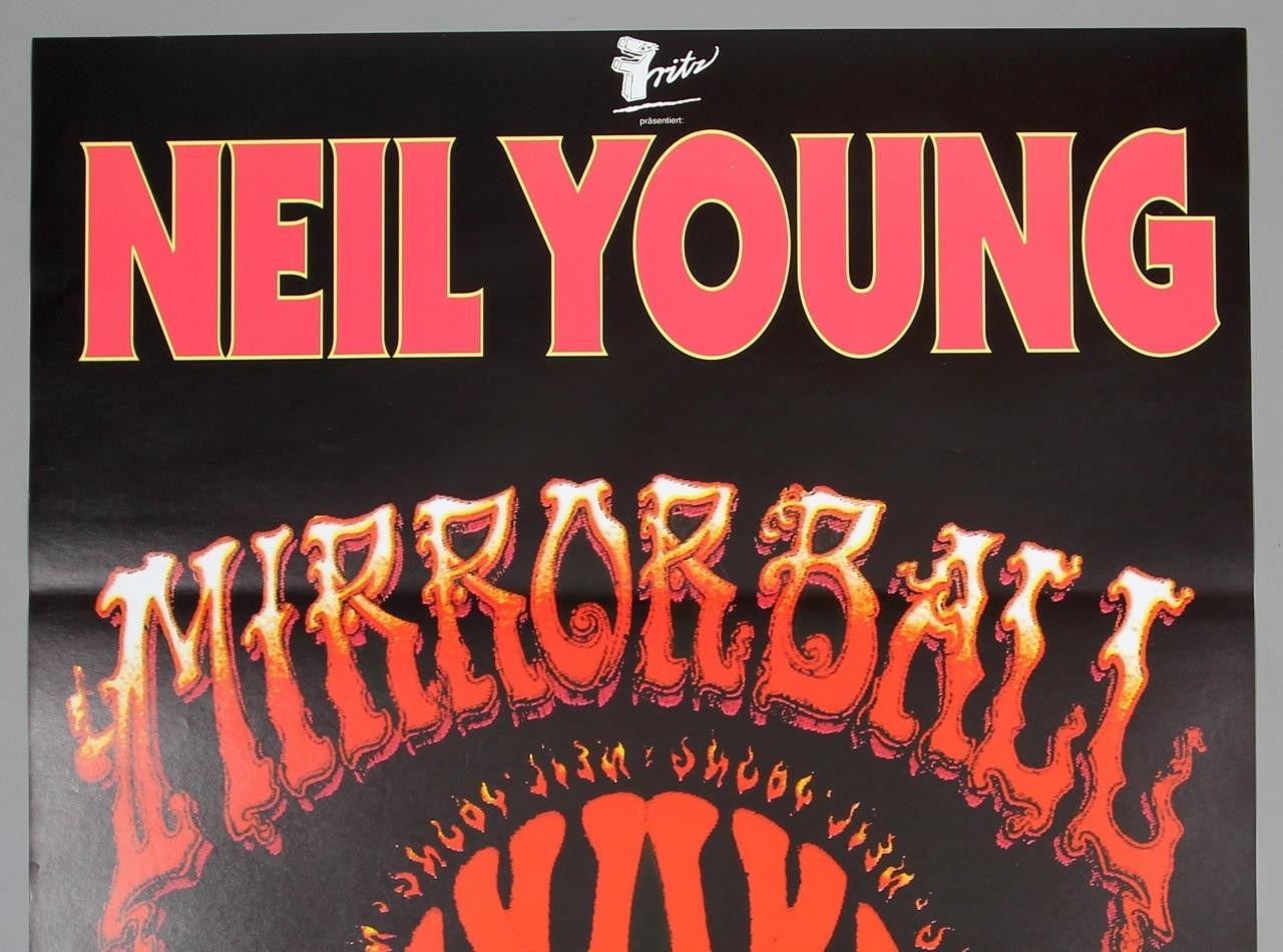 NEIL YOUNG – rare original Berlin 1995 concert poster **MIRROR BALL**