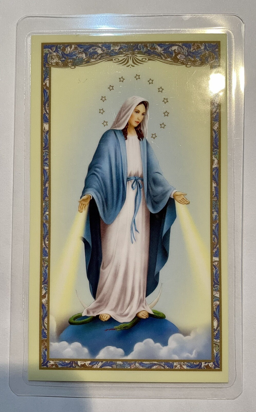 Holy Card Our Lady of Grace - The Memorare - Laminated Prayer Card