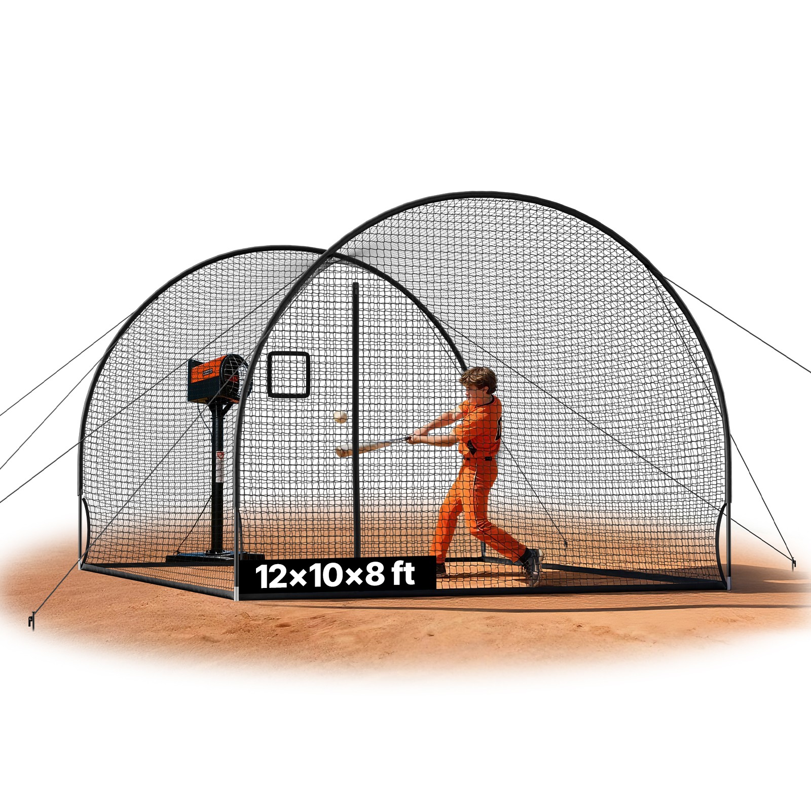Uimoso Baseball Batting Cage 12.0 x 10.2 x 7.6 FT for Indoor and Outdoor Use