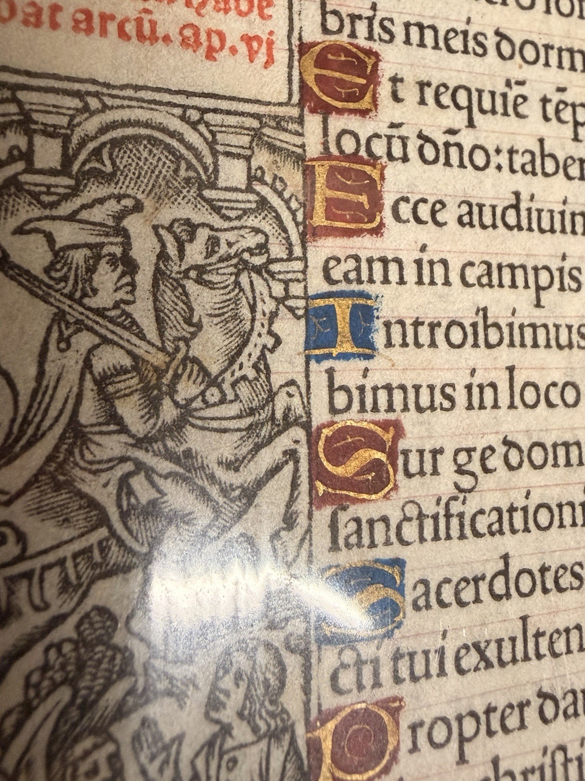 1523 Book Of Hours Illuminated On Vellum Medieval Manuscript - 6.5” X 4.5”