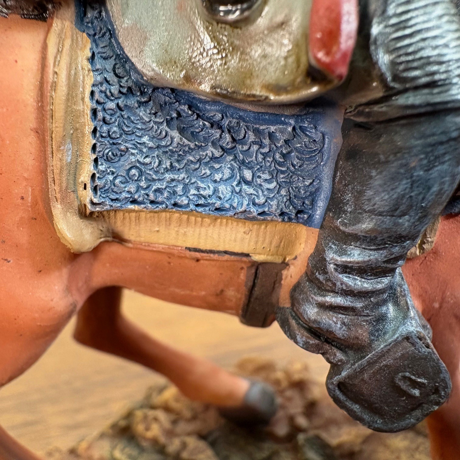 Civil War Stonewall Jackson Mounted Battle Scene Figure Hand Painted Resin 4"x5"