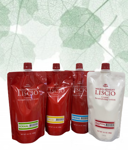 Milbon Liscio Crystal Straighteners Cream STRONG Set 14.1 oz For Resistant Hair