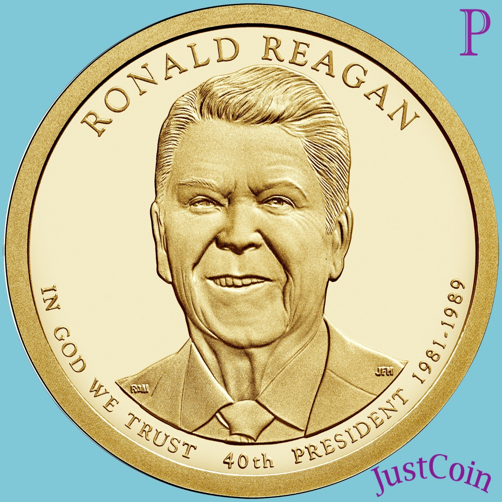 2016-P RONALD REAGAN #40 PRESIDENTIAL GOLDEN DOLLAR UNCIRCULATED FROM MINT ROLL