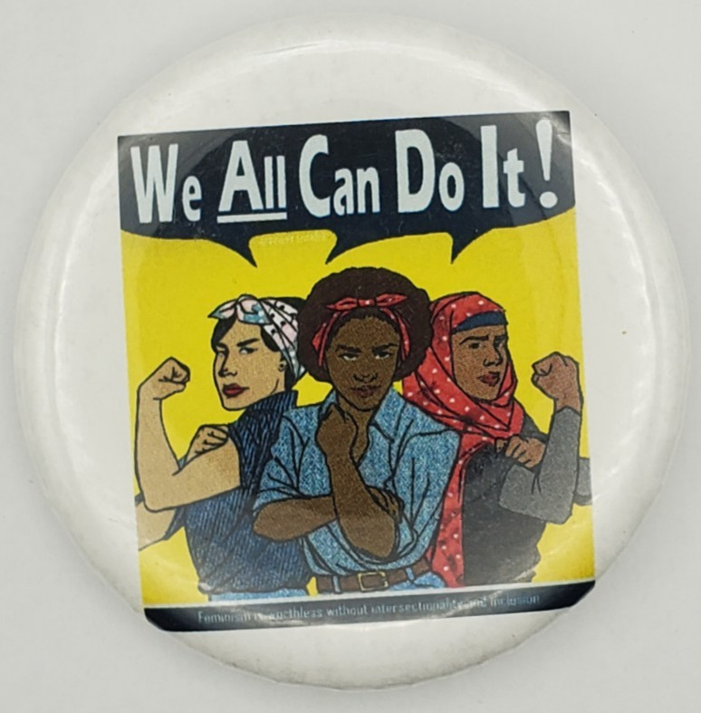 Rosie the Riveter We All Can Do It Feminist Equality Pinback Button