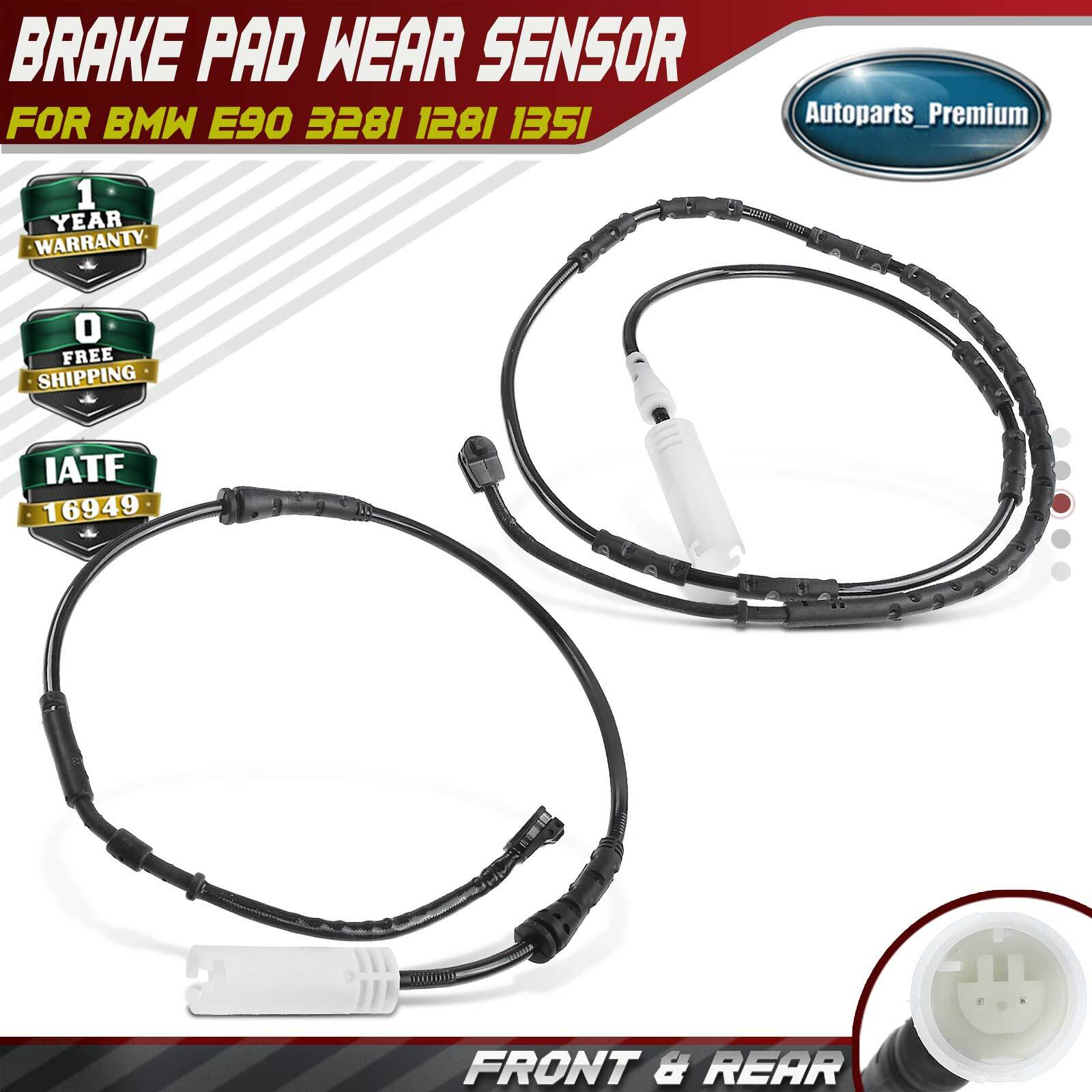 2x Front & Rear Brake Pad Wear Sensor for BMW E90 328i 2011-2013 128i 135i 3.0L