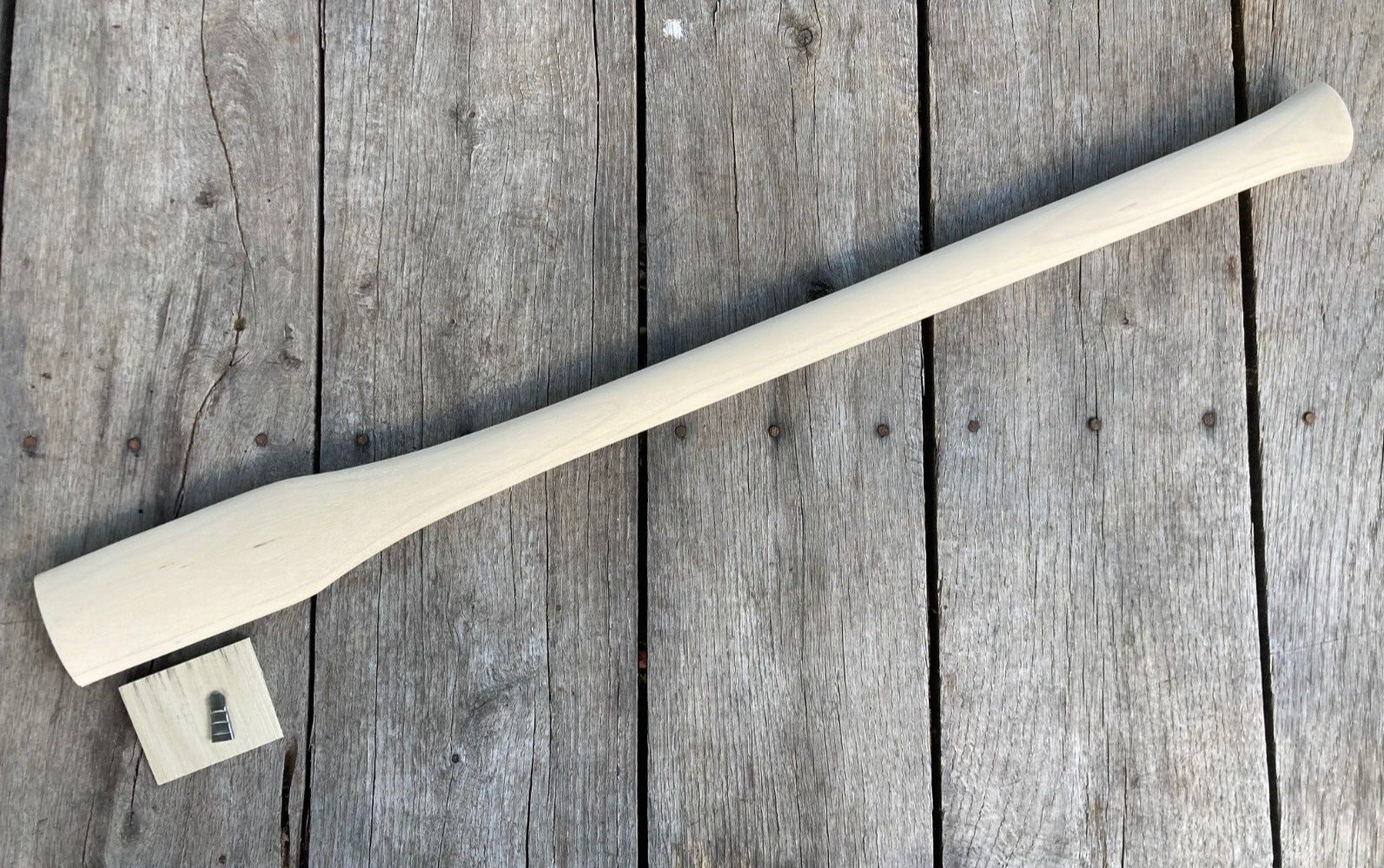 HICKORY 32" Double Bit AXE HANDLE ~ UNFINISHED ~ Made in USA