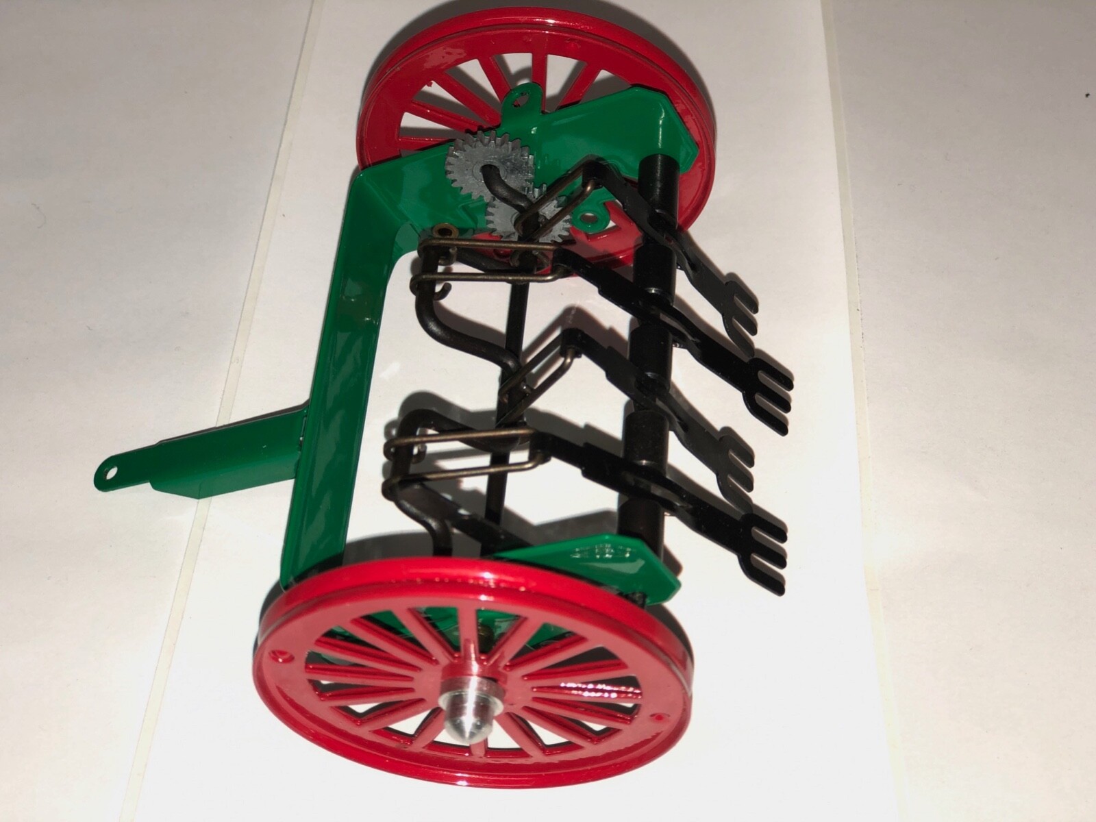 TIN TRACTOR FARM IMPLEMENT VINTAGE TILLER MINT IN BOX TOY GREAT DISPLAY