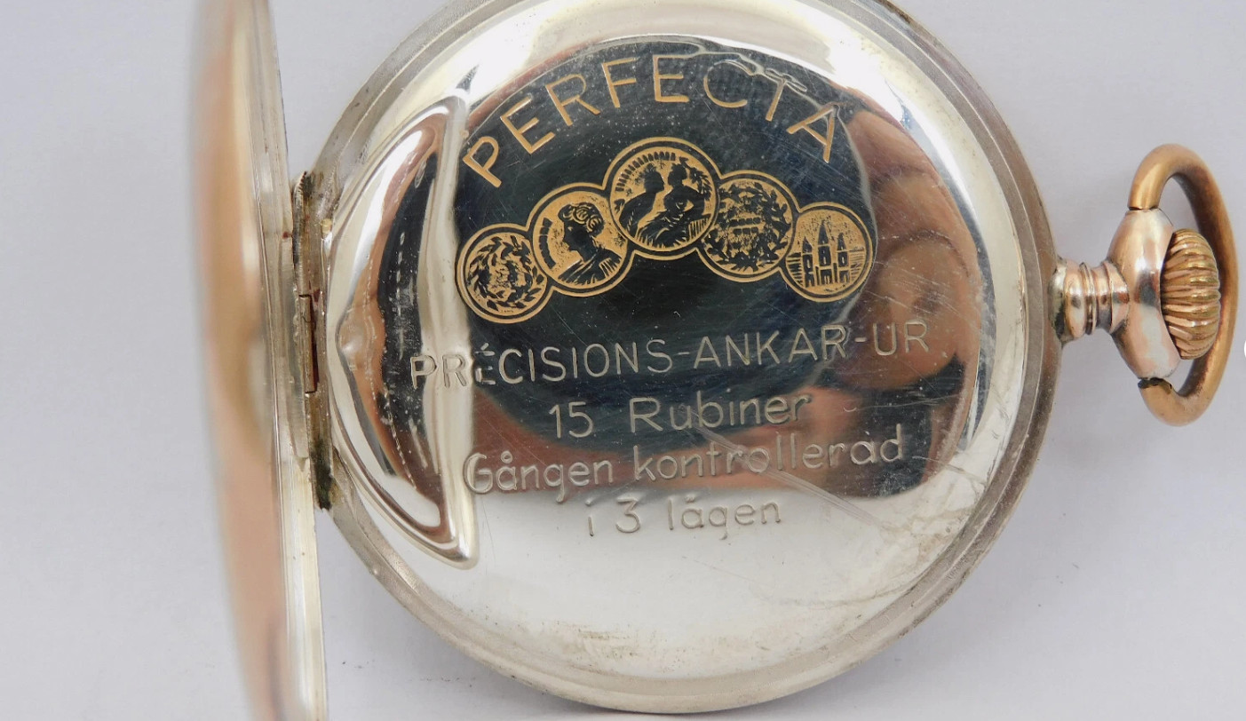 Working pocket watch silver PERFECTA silver pocket watch working C111