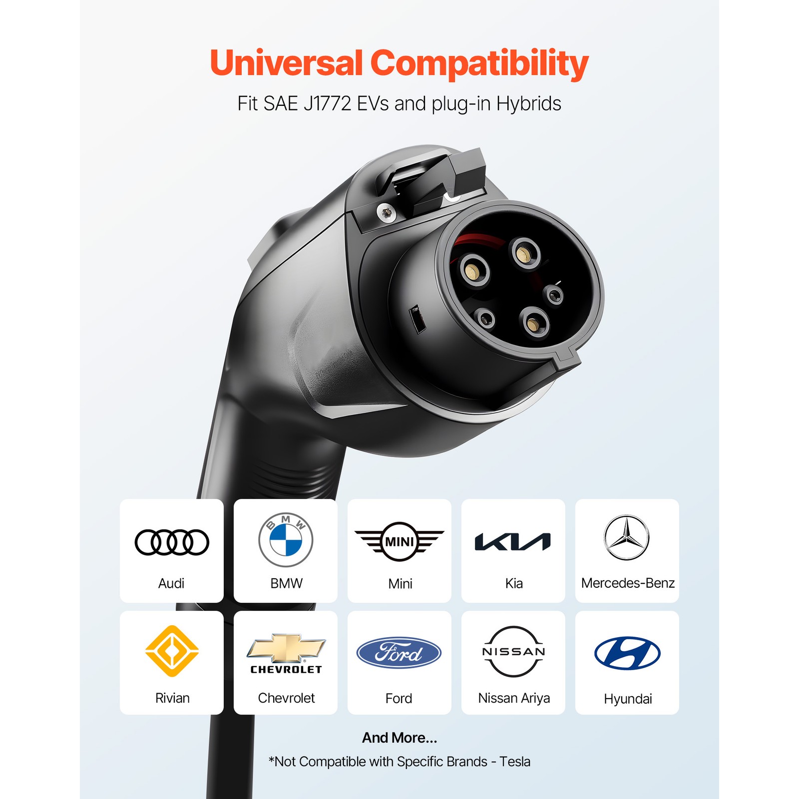 Uimoso EV Charger Extension Cable 40A 40 ft J1772 Level 1 and Level 2 Compatible