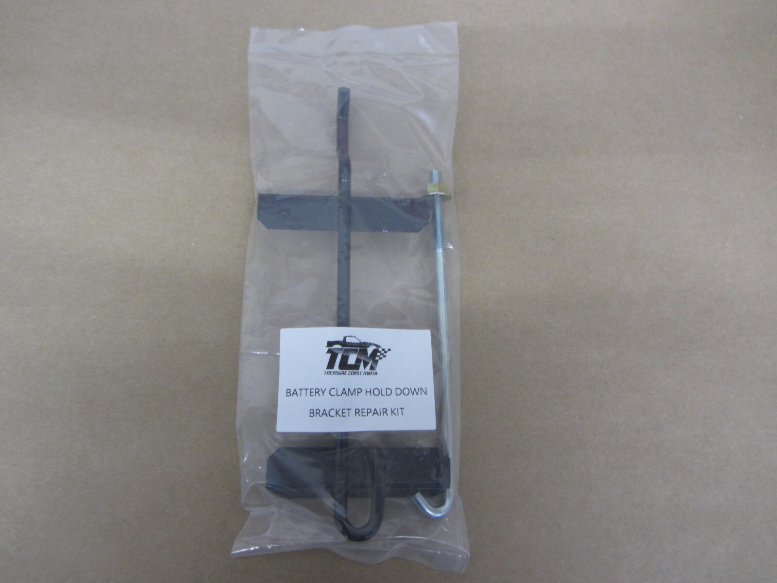 '90-'97 Miata New Aftermarket Battery top bracket, J hook & nut - NA01-56-03XA