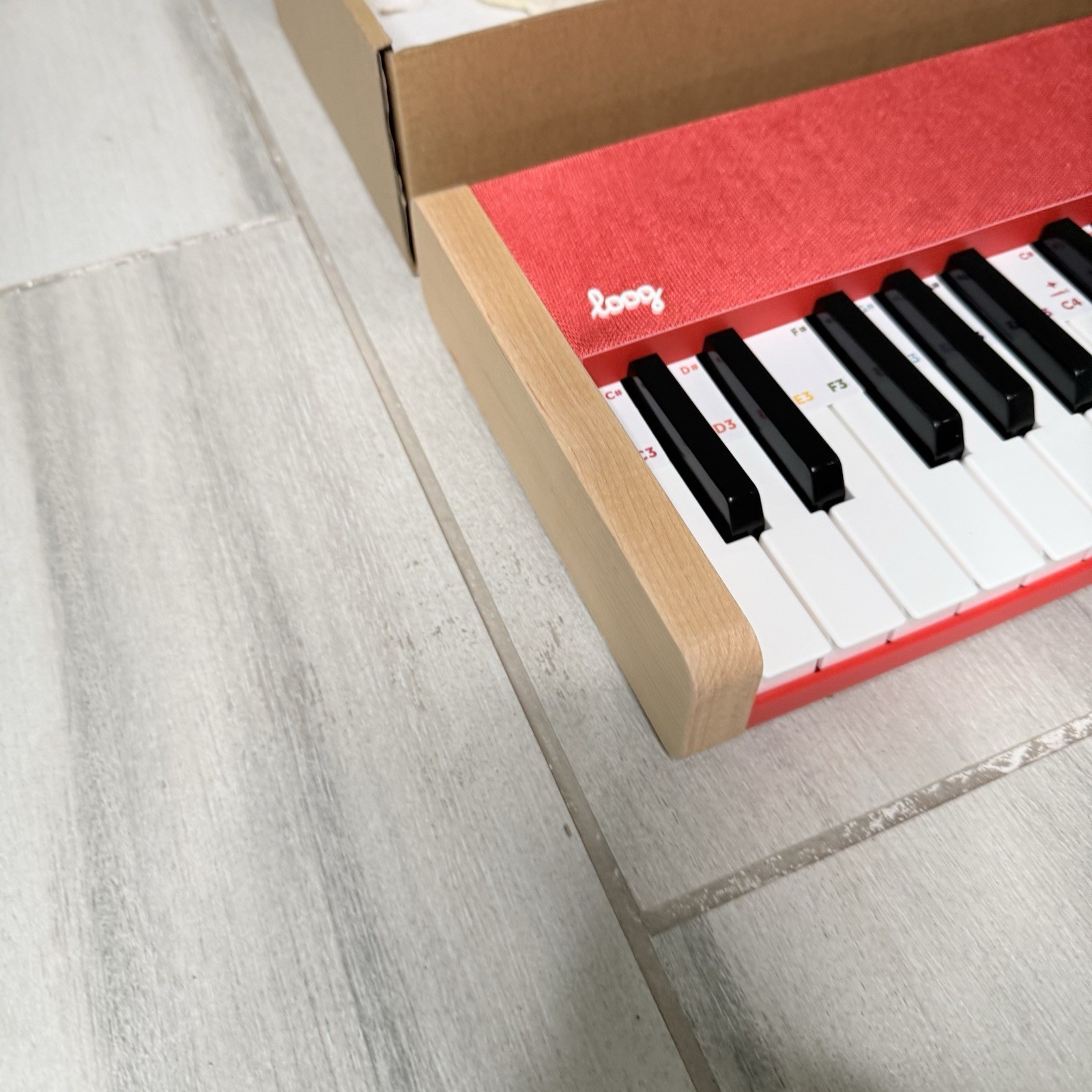 Loog Digital Piano Portable Keyboard MIDI USB-C Red Open Box