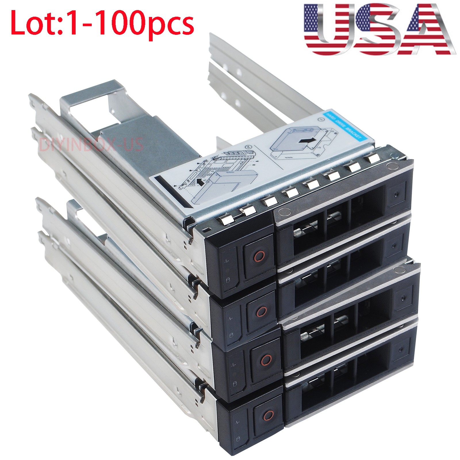 Lot Dell 3.5"Caddy Carrier X7K8W+2.5"Adapter 9W8C4 R540 R640 R550 14th 15th 16th