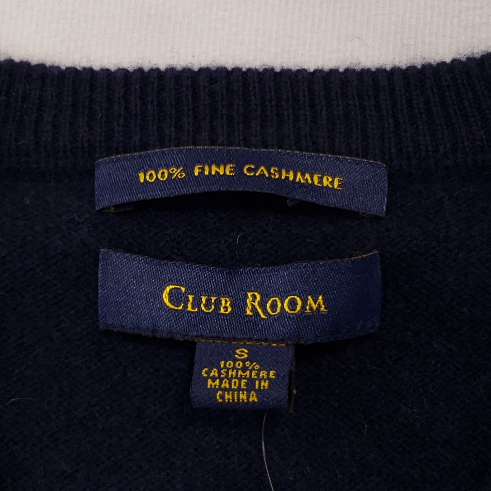 Club Room Cashmere Sweater Vest Men Size Small Navy Blue 100% Fine Cashmere NEW